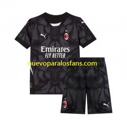 Camiseta de Fútbol AC Milan Portero Niño Casa 2024-2025 Manga Corta