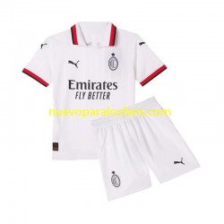 Camiseta de Fútbol AC Milan Niño Exterior 2024-2025 Manga Corta