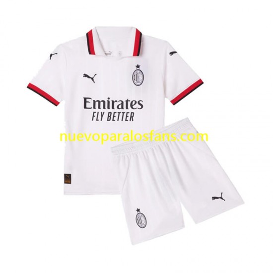 Camiseta de Fútbol AC Milan Niño Exterior 2024-2025 Manga Corta