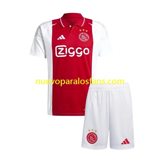 Camiseta de Fútbol AFC Ajax Niño Casa 2024-2025 Manga Corta