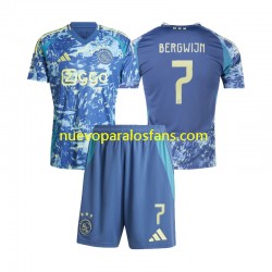 Camiseta de Fútbol AFC Ajax Steven Bergwijn 7 Niño Exterior 2024-2025 Manga Corta