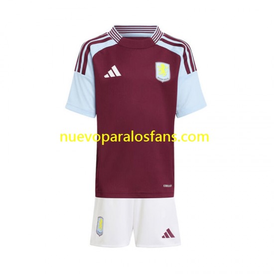 Camiseta de Fútbol Aston Villa Niño Casa 2024-2025 Manga Corta