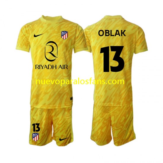 Camiseta de Fútbol Atlético Madrid Jan Oblak 13 Portero Niño Tercera 2024-2025 Manga Corta