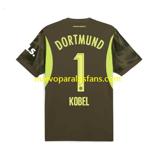 Camiseta de Fútbol Borussia Dortmund Gregor Kobel 1 Portero Hombre Exterior 2024-2025 Manga Corta