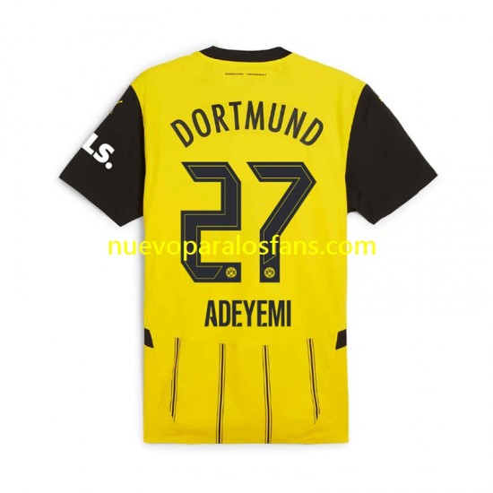 Camiseta de Fútbol Borussia Dortmund Karim Adeyemi 27 Hombre Casa 2024-2025 Manga Corta