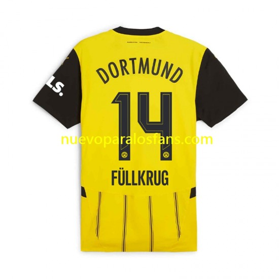 Camiseta de Fútbol Borussia Dortmund Niclas Fullkrug 14 Hombre Casa 2024-2025 Manga Corta