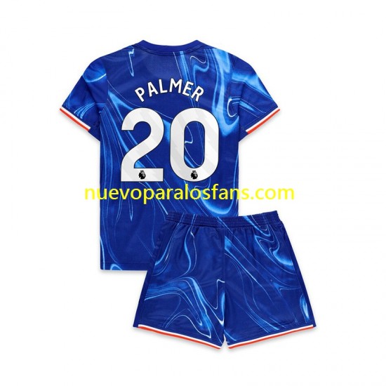 Camiseta de Fútbol Chelsea Cole Palmer 20 Niño Casa 2024-2025 Manga Corta