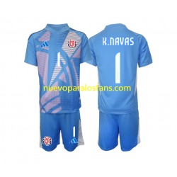 Camiseta de Fútbol Costa Rica Keylor Navas 1 Portero Niño Casa 2024 Manga Corta