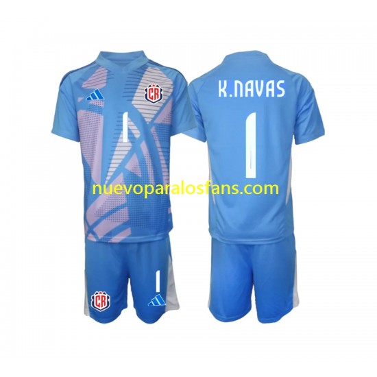 Camiseta de Fútbol Costa Rica Keylor Navas 1 Portero Niño Casa 2024 Manga Corta
