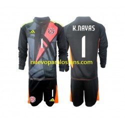 Camiseta de Fútbol Costa Rica Keylor Navas 1 Portero Niño Tercera 2024 Manga Larga