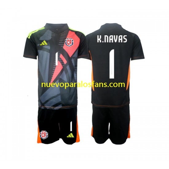 Camiseta de Fútbol Costa Rica Keylor Navas 1 Portero Niño Tercera 2024 Manga Corta