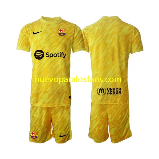Camiseta de Fútbol FC Barcelona Portero Niño Exterior 2024-2025 Manga Corta