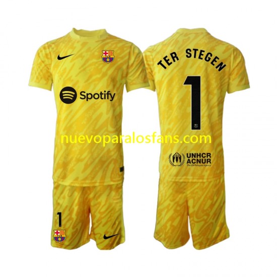 Camiseta de Fútbol FC Barcelona Ter Stegen 1 Portero Niño Exterior 2024-2025 Manga Corta