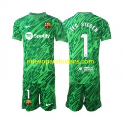 Camiseta de Fútbol FC Barcelona Ter Stegen 1 Portero Niño Casa 2024-2025 Manga Corta