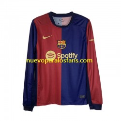 Camiseta de Fútbol FC Barcelona Hombre Casa 2024-2025 Manga Larga