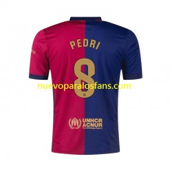 Camiseta de Fútbol FC Barcelona PEDRI 8 Hombre Casa 2024-2025 Manga Corta