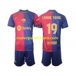Camiseta de Fútbol FC Barcelona UCL Font Lamine Yamal 19 Niño Casa 2024-2025 Manga Corta