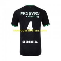 Camiseta de Fútbol Feyenoord Rotterdam Lutsharel Geertruida 4 Hombre Exterior 2024-2025 Manga Corta