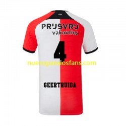 Camiseta de Fútbol Feyenoord Rotterdam Lutsharel Geertruida 4 Hombre Casa 2024-2025 Manga Corta