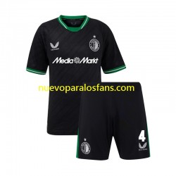 Camiseta de Fútbol Feyenoord Rotterdam Lutsharel Geertruida 4 Niño Exterior 2024-2025 Manga Corta