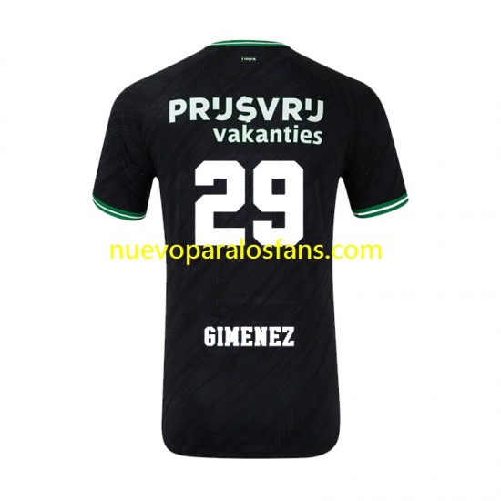 Camiseta de Fútbol Feyenoord Rotterdam Santiago Gimenez 29 Hombre Exterior 2024-2025 Manga Corta