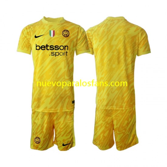 Camiseta de Fútbol Inter Milan Portero Niño Exterior 2024-2025 Manga Corta