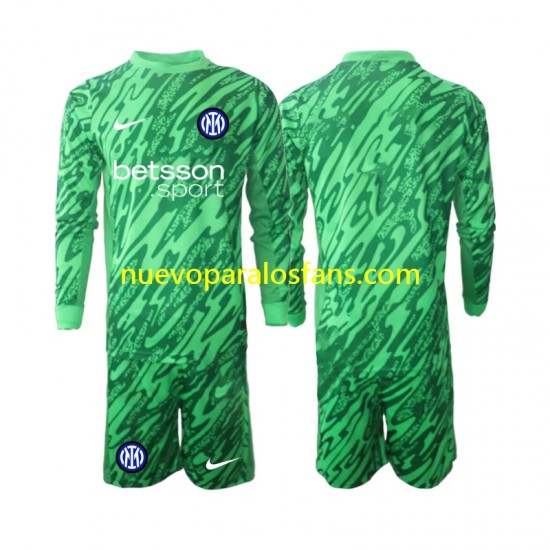 Camiseta de Fútbol Inter Milan Portero Niño Casa 2024-2025 Manga Larga