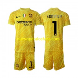 Camiseta de Fútbol Inter Milan Yann Sommer 1 Portero Niño Exterior 2024-2025 Manga Corta