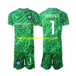 Camiseta de Fútbol Inter Milan Yann Sommer 1 Portero Niño Casa 2024-2025 Manga Corta