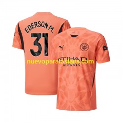 Camiseta de Fútbol Manchester City Ederson M 31 Portero Hombre Exterior 2024-2025 Manga Corta
