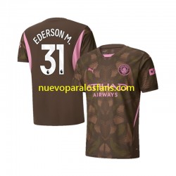 Camiseta de Fútbol Manchester City Ederson M 31 Portero Hombre Casa 2024-2025 Manga Corta