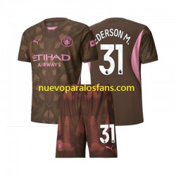 Camiseta de Fútbol Manchester City Ederson M 31 Portero Niño Casa 2024-2025 Manga Corta