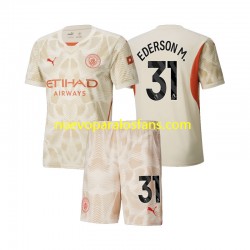 Camiseta de Fútbol Manchester City Ederson M 31 Portero Niño Tercera 2024-2025 Manga Corta
