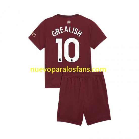 Camiseta de Fútbol Manchester City Jack Grealish 10 Niño Tercera 2024-2025 Manga Corta