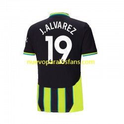 Camiseta de Fútbol Manchester City Julian Alvarez 19 Hombre Exterior 2024-2025 Manga Corta