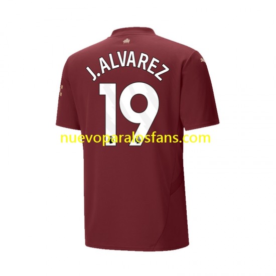 Camiseta de Fútbol Manchester City Julian Alvarez 19 Hombre Tercera 2024-2025 Manga Corta
