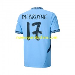 Camiseta de Fútbol Manchester City UCL Font DE BRUYNE 17 Hombre Casa 2024-2025 Manga Corta