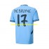 Camiseta de Fútbol Manchester City UCL Font DE BRUYNE 17 Hombre Casa 2024-2025 Manga Corta
