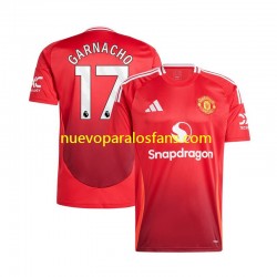 Camiseta de Fútbol Manchester United Alejandro Garnacho 17 Hombre Casa 2024-2025 Manga Corta