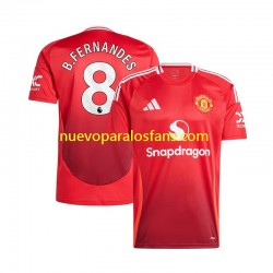 Camiseta de Fútbol Manchester United Bruno Fernandes 8 Hombre Casa 2024-2025 Manga Corta