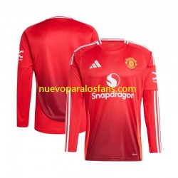 Camiseta de Fútbol Manchester United Hombre Casa 2024-2025 Manga Larga
