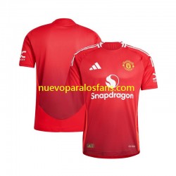 Camiseta de Fútbol Manchester United Hombre Casa 2024-2025 Manga Corta