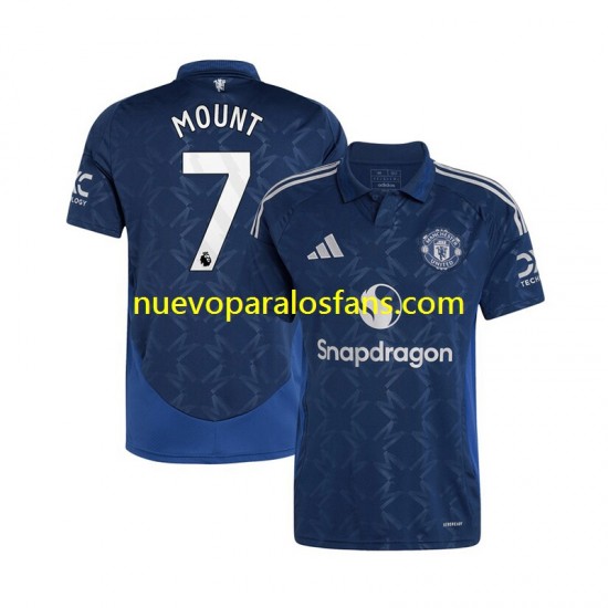 Camiseta de Fútbol Manchester United Mason Mount 7 Hombre Exterior 2024-2025 Manga Corta