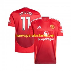 Camiseta de Fútbol Manchester United Rasmus Hojlund 11 Hombre Casa 2024-2025 Manga Corta