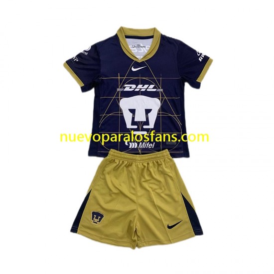 Camiseta de Fútbol Pumas UNAM Niño Exterior 2024-2025 Manga Corta