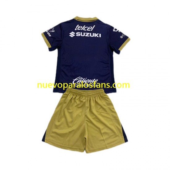 Camiseta de Fútbol Pumas UNAM Niño Exterior 2024-2025 Manga Corta