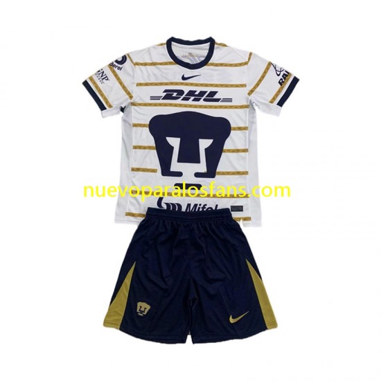 Camiseta de Fútbol Pumas UNAM Niño Casa 2024-2025 Manga Corta