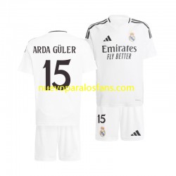 Camiseta de Fútbol Real Madrid Arda Guler 15 Niño Casa 2024-2025 Manga Corta