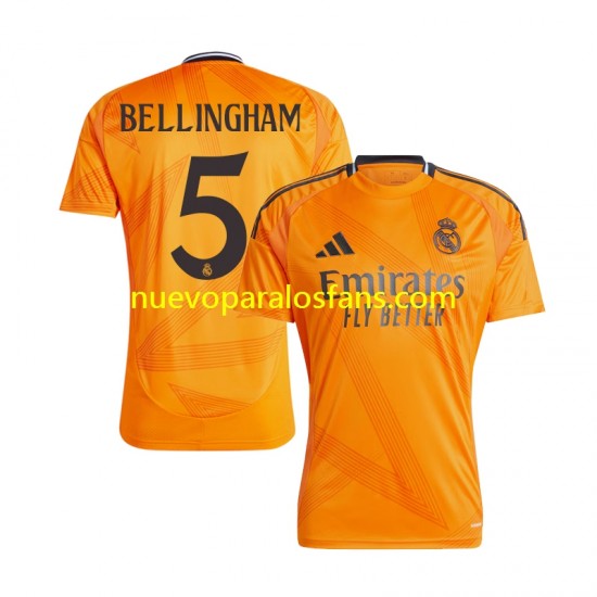 Camiseta de Fútbol Real Madrid BELLINGHAM 5 Hombre Exterior 2024-2025 Manga Corta