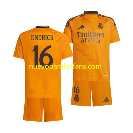 Camiseta de Fútbol Real Madrid ENDRICK 16 Niño Exterior 2024-2025 Manga Corta